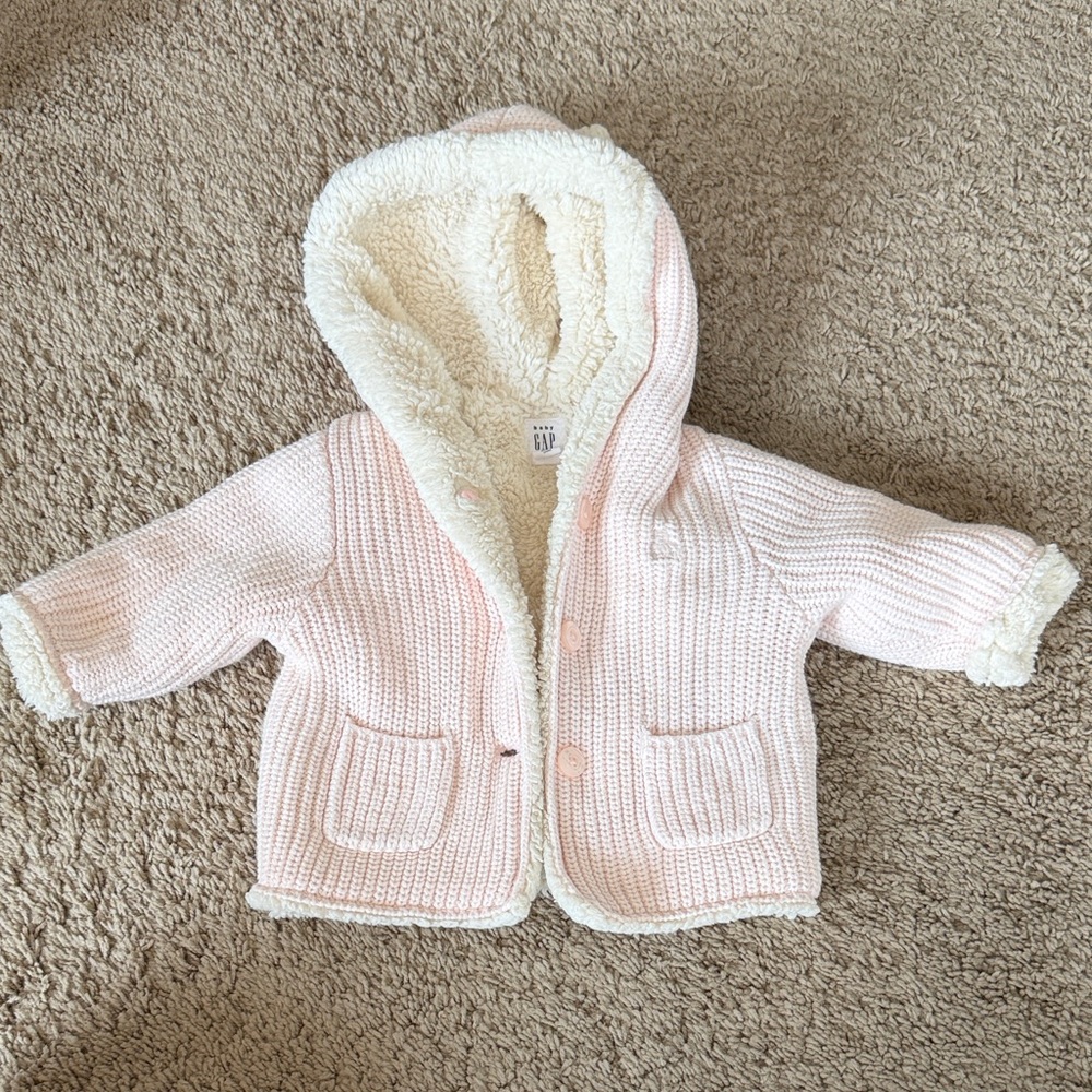 GAP Cream Baby Jacket with Hood
